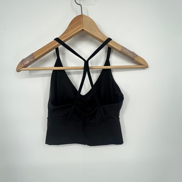 Gymshark Black V Neck Ruched Sports Bra Top Crossback Women's Workout Gym Small - Picture 6 of 8